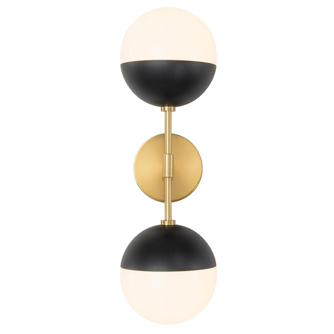 Modern 2-Light Opal Glass Globe Wall Sconce