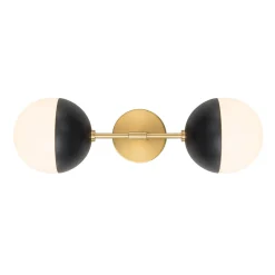 Modern 2-Light Opal Glass Globe Wall Sconce