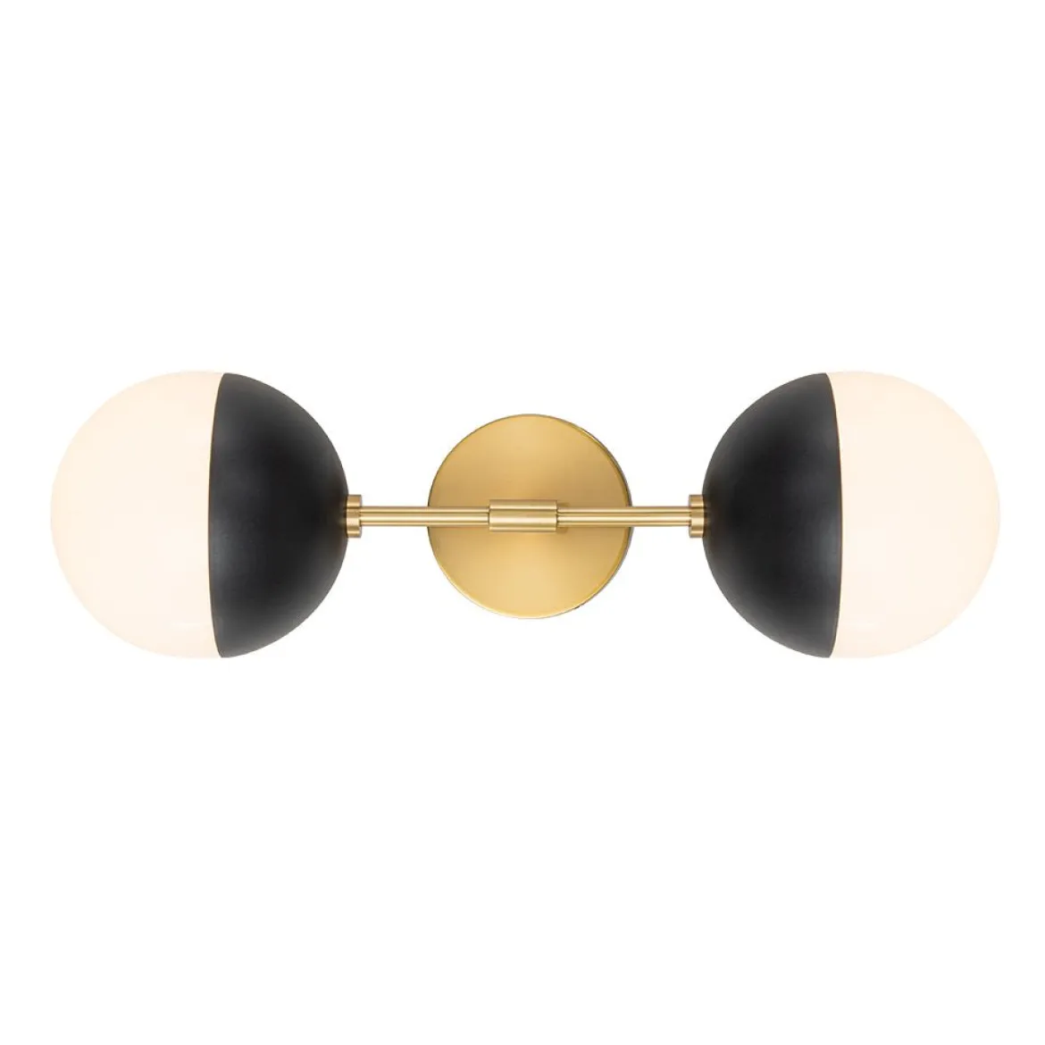 Modern 2-Light Opal Glass Globe Wall Sconce