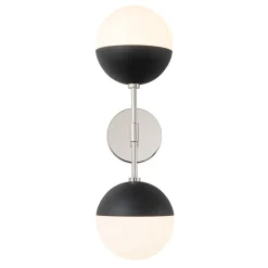 Modern 2-Light Opal Glass Globe Wall Sconce