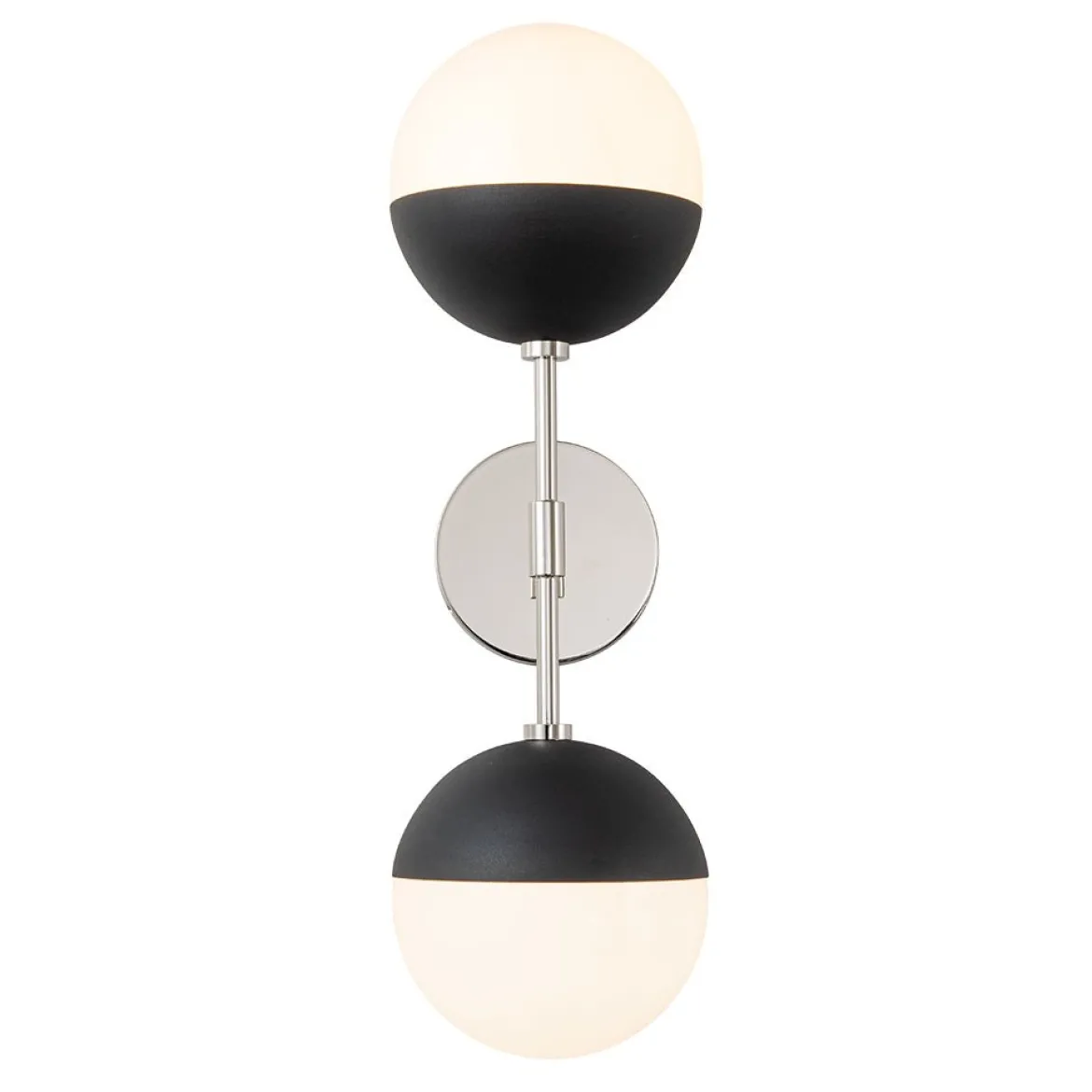 Modern 2-Light Opal Glass Globe Wall Sconce
