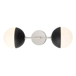 Modern 2-Light Opal Glass Globe Wall Sconce