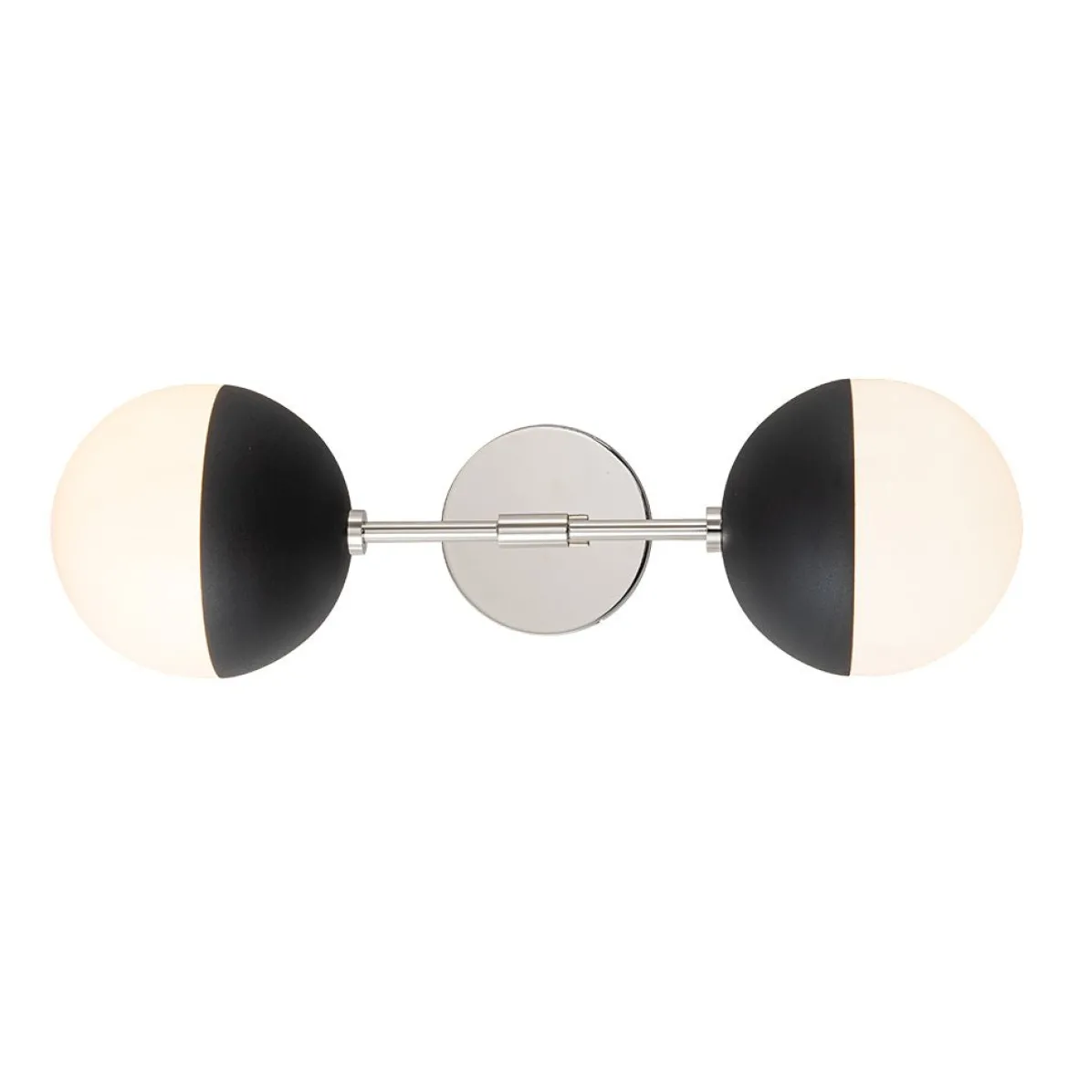 Modern 2-Light Opal Glass Globe Wall Sconce