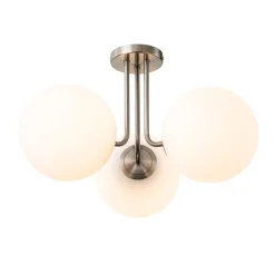 Modern 3-Light Opal Glass Globe Ceiling Light