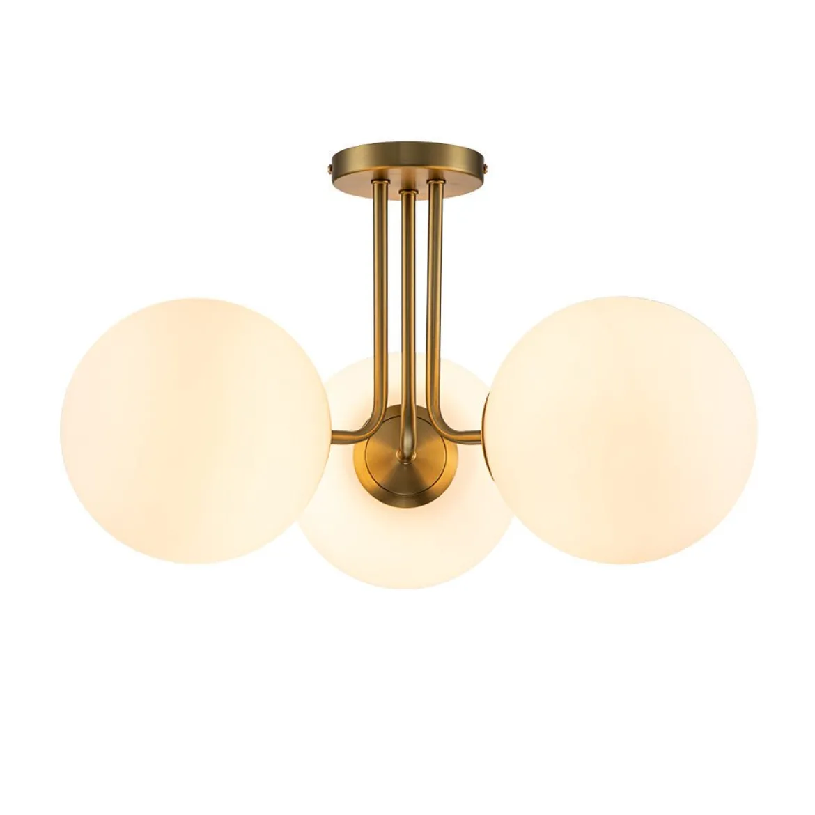 Modern 3-Light Opal Glass Globe Ceiling Light
