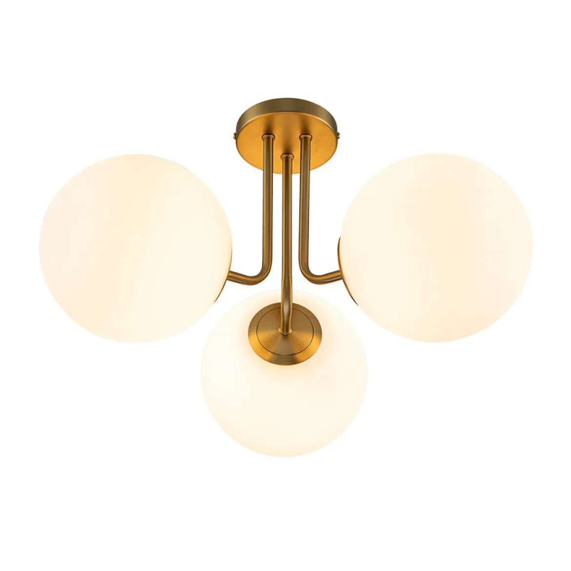 Modern 3-Light Opal Glass Globe Ceiling Light