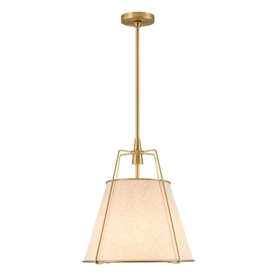 Modern Linen Conical Drum Cage Pendant Light