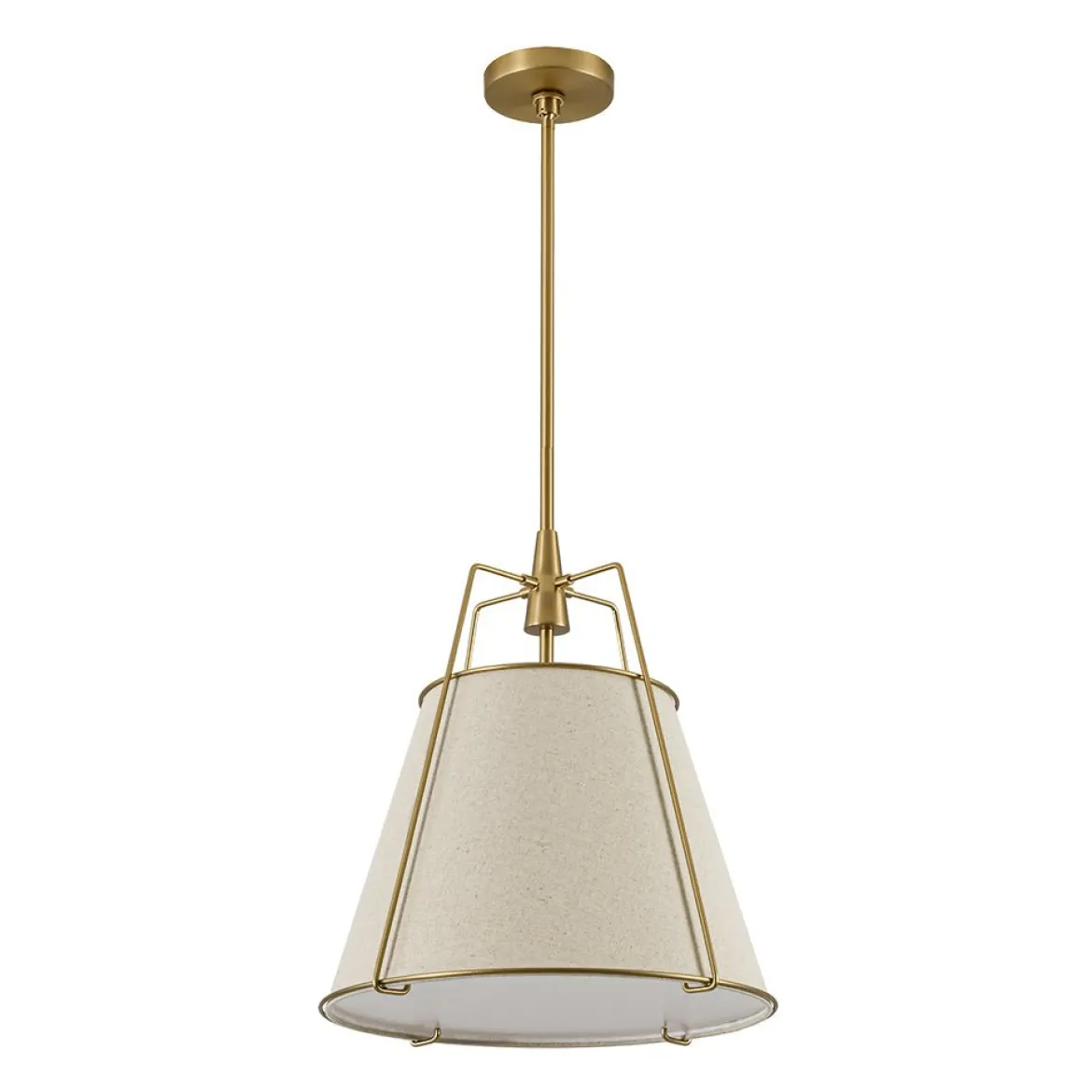 Modern Linen Conical Drum Cage Pendant Light