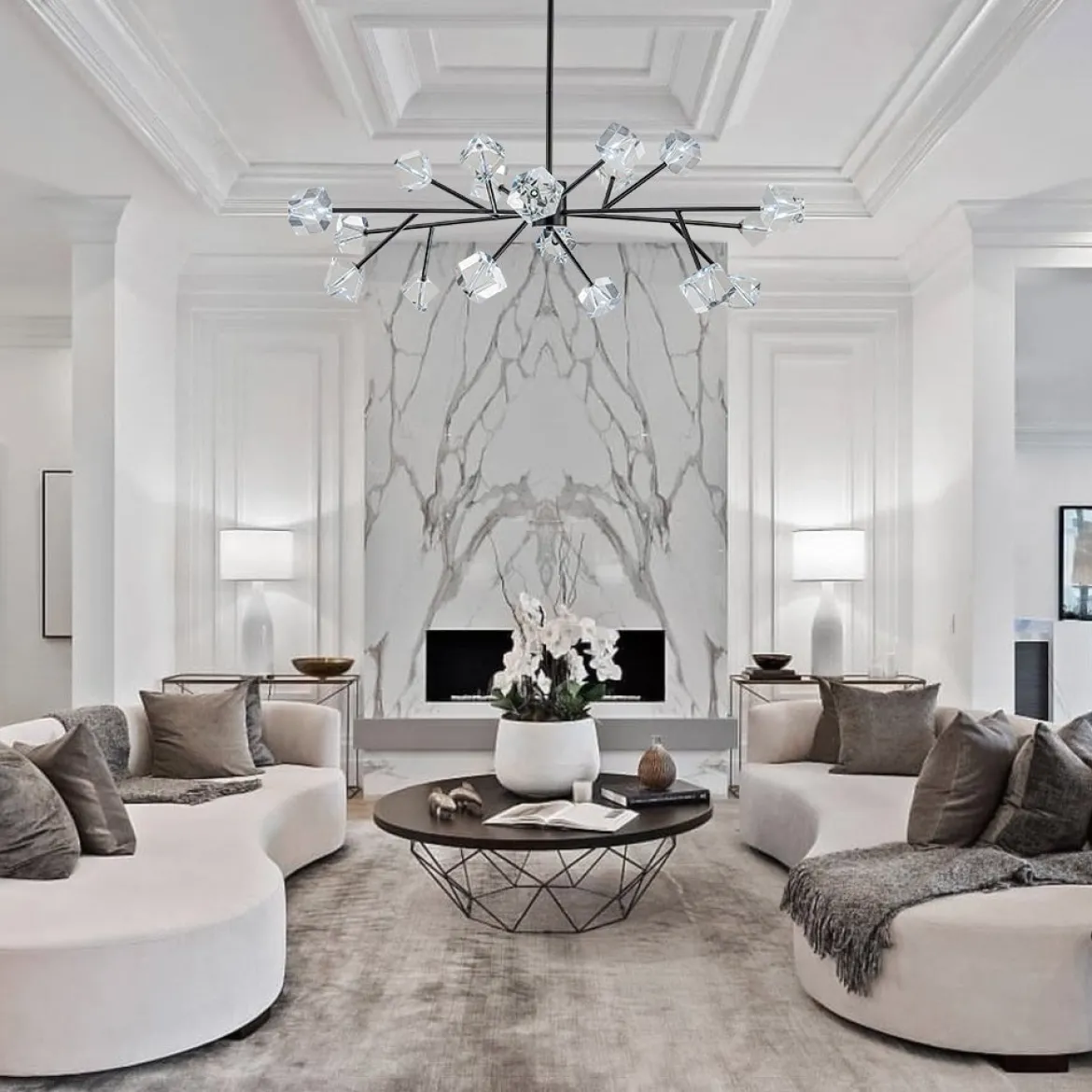 Modern Mid-century Glam Branch Crystal Sputnik Chandelier