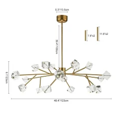 Modern Mid-century Glam Branch Crystal Sputnik Chandelier