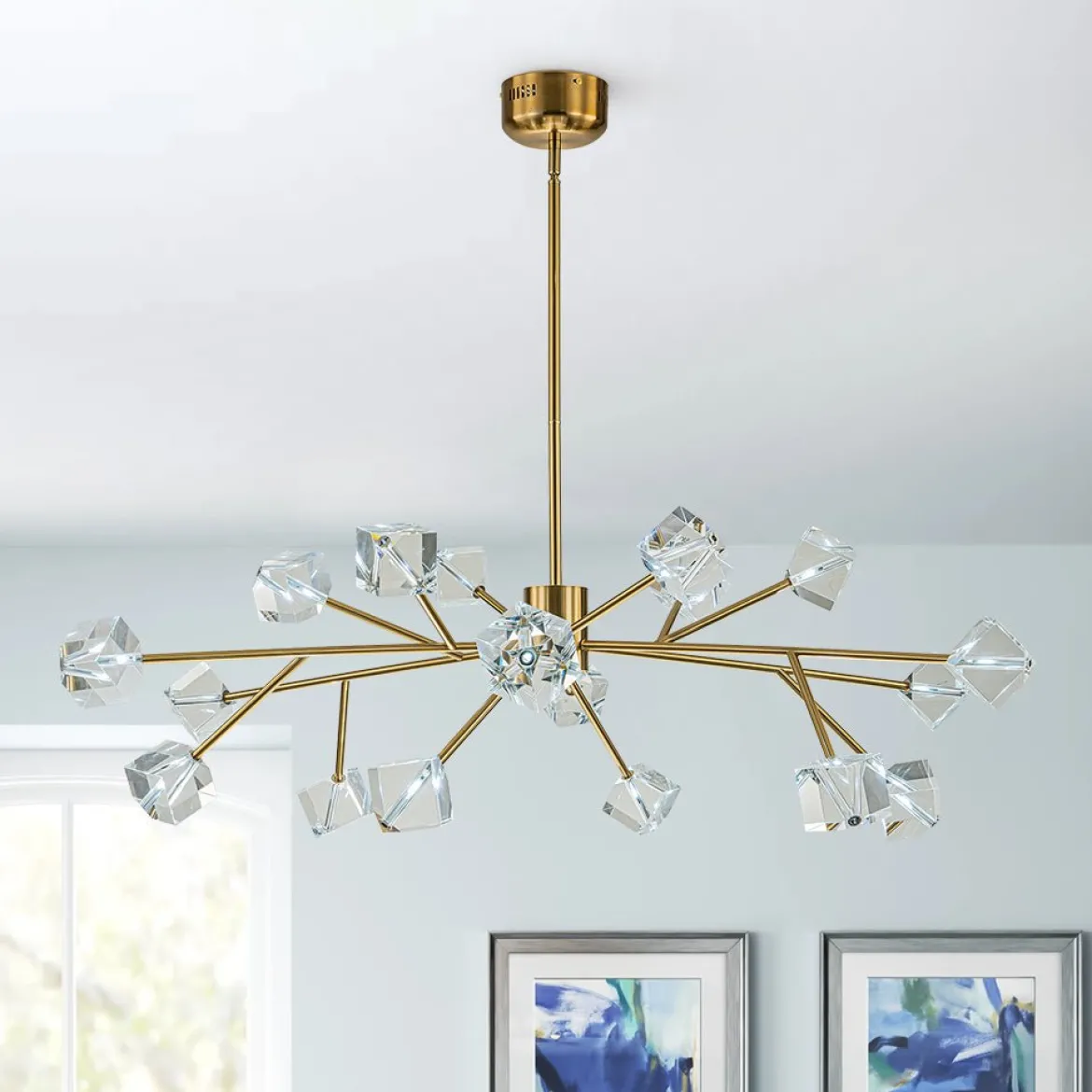 Modern Mid-century Glam Branch Crystal Sputnik Chandelier