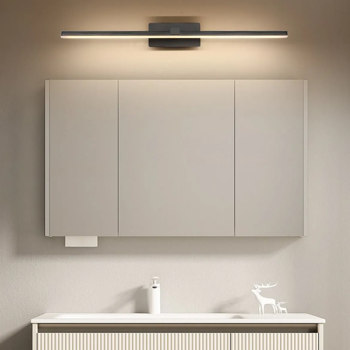 Modern Minimalist LED Linear Bathroom Vanity Light Warm White Wall Sconce