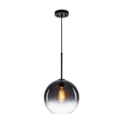 Modern Minimalist 1-light Smoked Grey Tinted Glass Globe Pendant