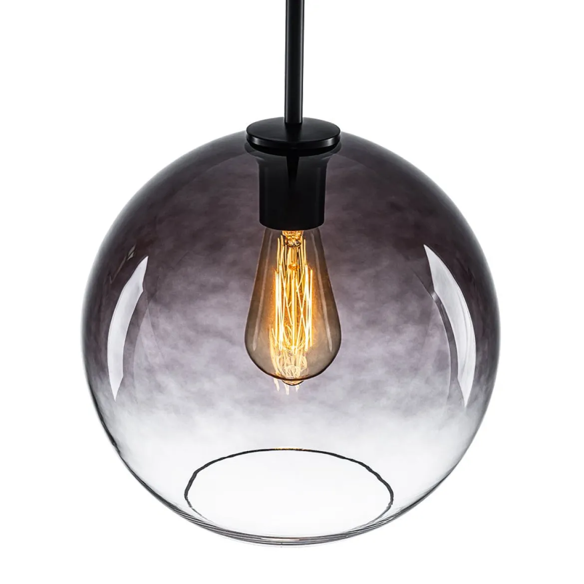 Modern Minimalist 1-light Smoked Grey Tinted Glass Globe Pendant