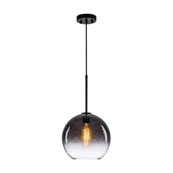 Modern Minimalist 1-light Smoked Grey Tinted Glass Globe Pendant