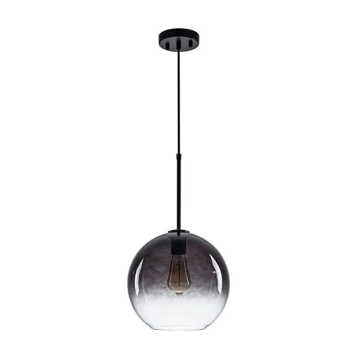 Modern Minimalist 1-light Smoked Grey Tinted Glass Globe Pendant