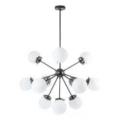 Modern Opal Glass Globe 12-light Sphere Sputnik Chandelier