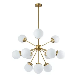 Modern Opal Glass Globe 12-light Sphere Sputnik Chandelier