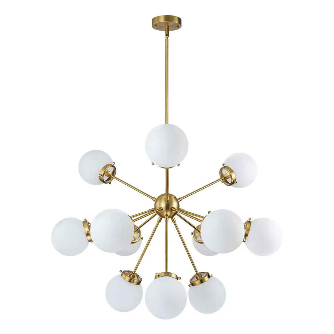Modern Opal Glass Globe 12-light Sphere Sputnik Chandelier