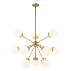 Modern Opal Glass Globe 12-light Sphere Sputnik Chandelier