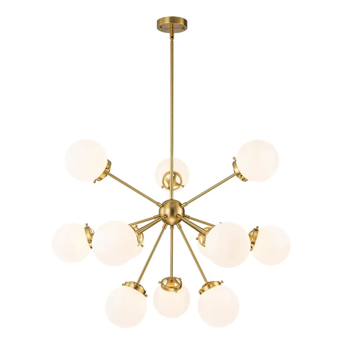 Modern Opal Glass Globe 12-light Sphere Sputnik Chandelier