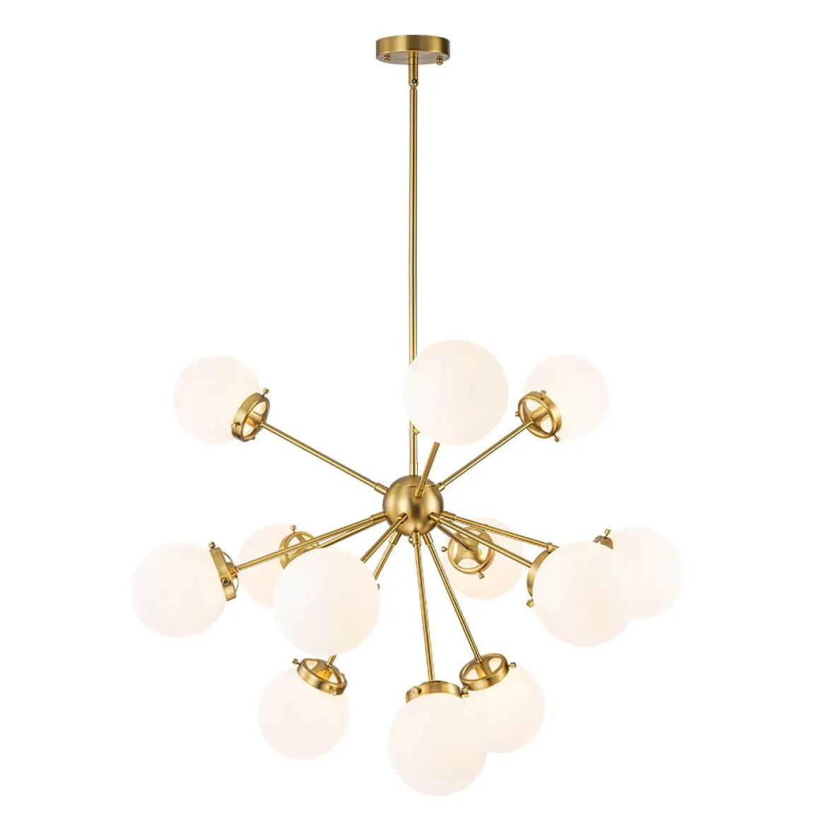 Modern Opal Glass Globe 12-light Sphere Sputnik Chandelier