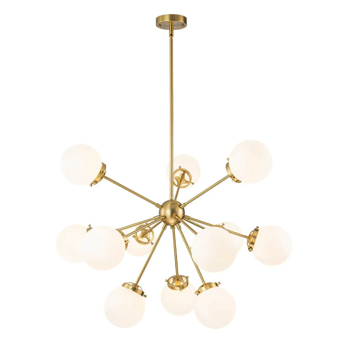 Modern Opal Glass Globe 12-light Sphere Sputnik Chandelier