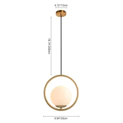 Modern 1-ring Globe Pendant Light