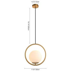 Modern 1-ring Globe Pendant Light