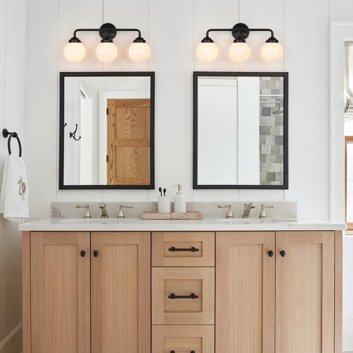 Modern Shine Opal Glass Globe Bathroom Vanity Wall Light