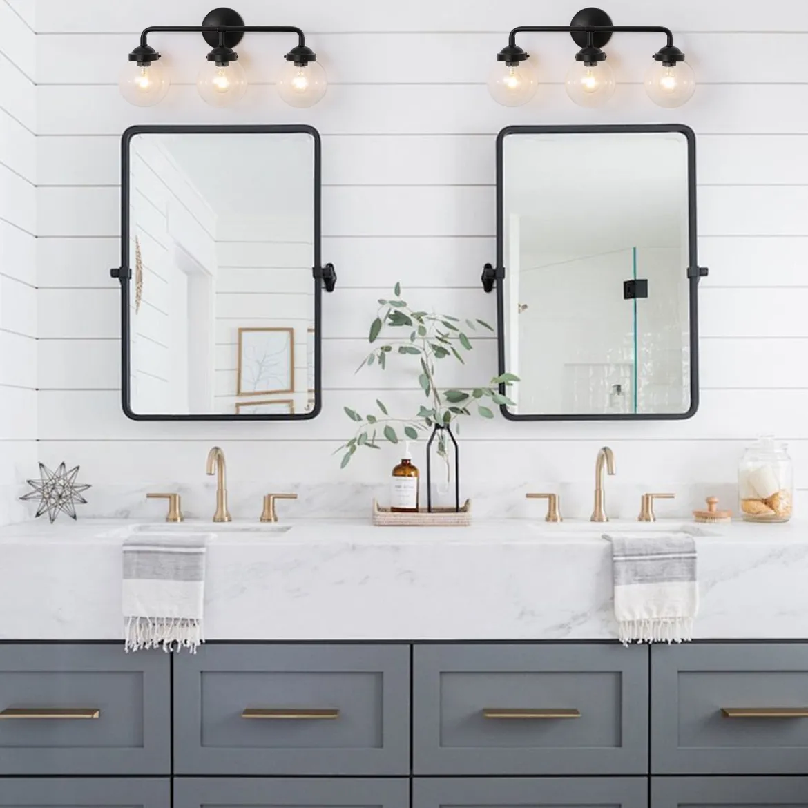 Modern Shine Opal Glass Globe Bathroom Vanity Wall Light