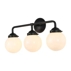 Modern Shine Opal Glass Globe Bathroom Vanity Wall Light