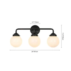 Modern Shine Opal Glass Globe Bathroom Vanity Wall Light