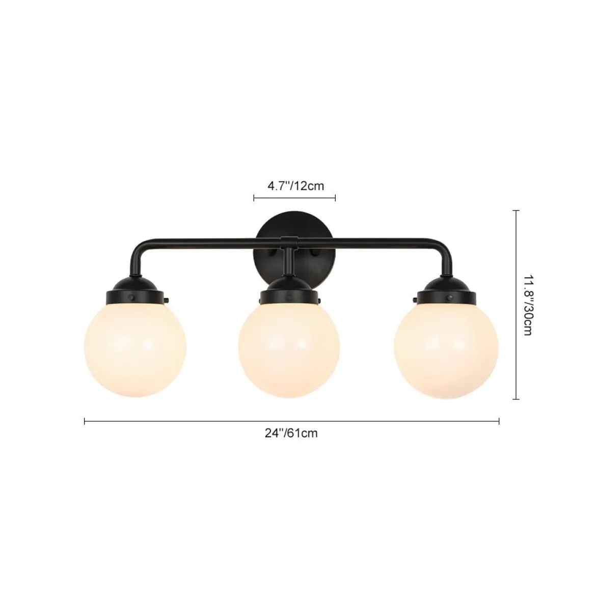 Modern Shine Opal Glass Globe Bathroom Vanity Wall Light