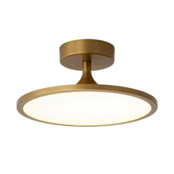 Modern Simple Brass Round Dimmable LED Semi Flush Mount
