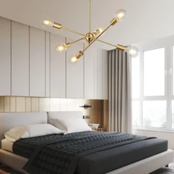 Modern Sphere Gold Sputnik Chandelier