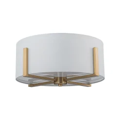 Modern Wide Drum Fabric Cage Flush Mount Light