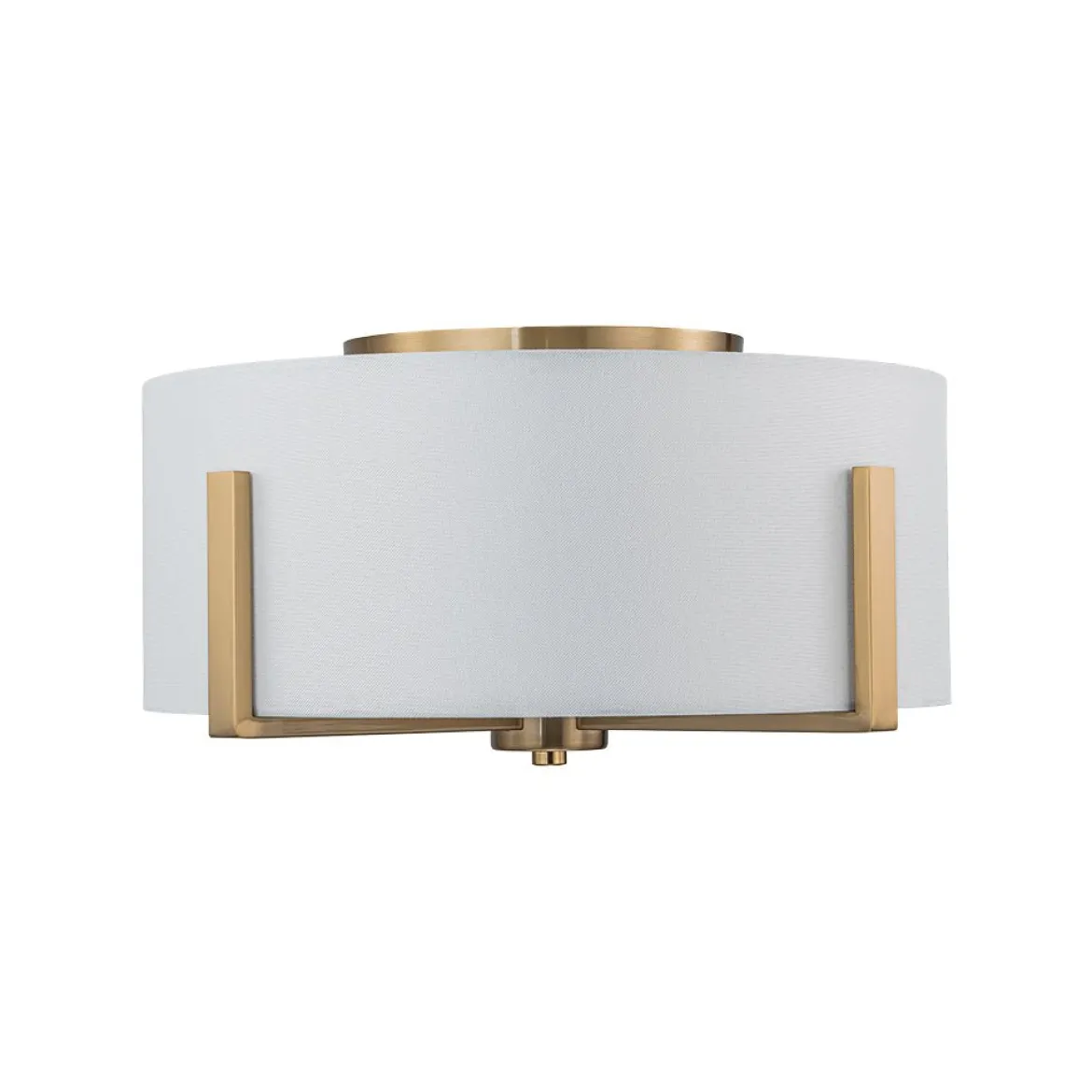 Modern Wide Drum Fabric Cage Flush Mount Light