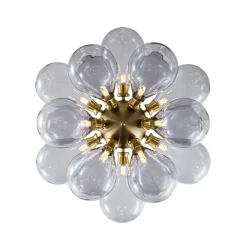 Morandi 18-Light Cluster Lavender Gray Glass Bubble Chandelier