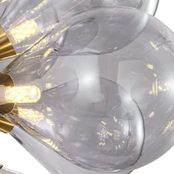Morandi 18-Light Cluster Lavender Gray Glass Bubble Chandelier