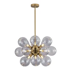 Morandi 18-Light Cluster Lavender Gray Glass Bubble Chandelier