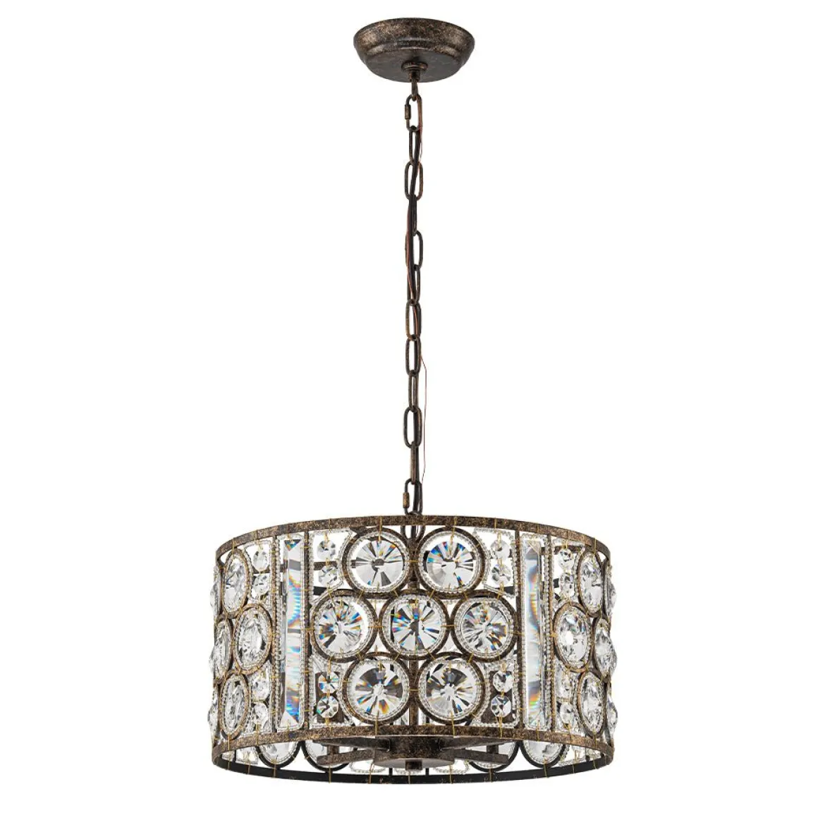 Moroccan Glam Vintage Crystal Drum Lantern Pendant