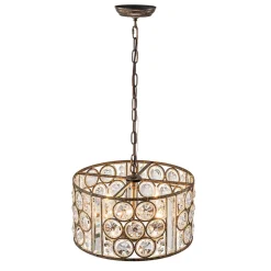 Moroccan Glam Vintage Crystal Drum Lantern Pendant
