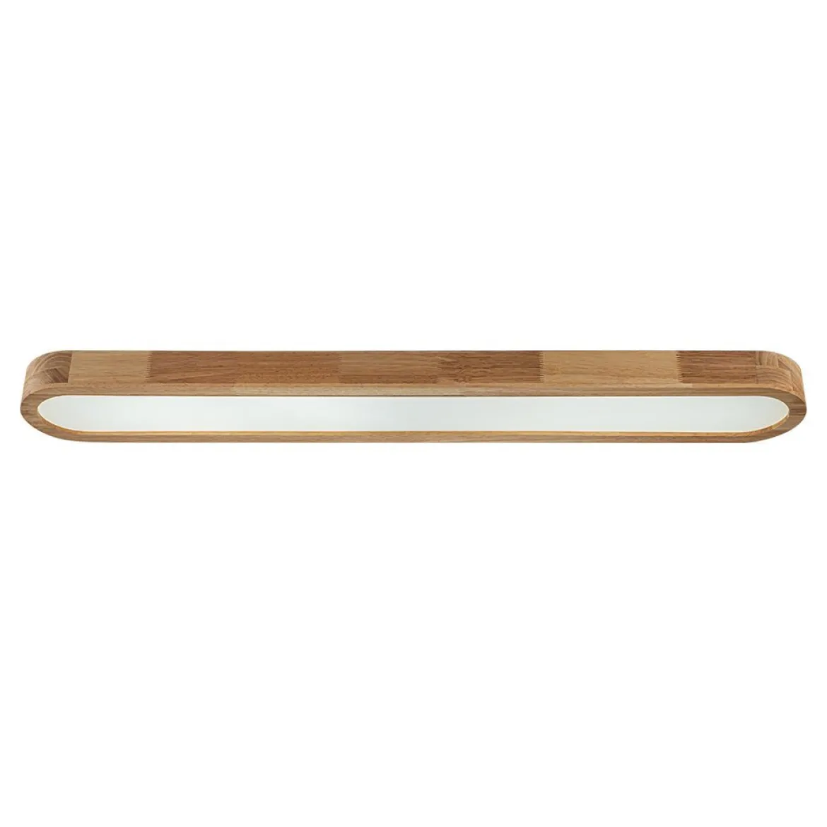 Natural Wood Long Oval Dimmable LED Flush Mount Light