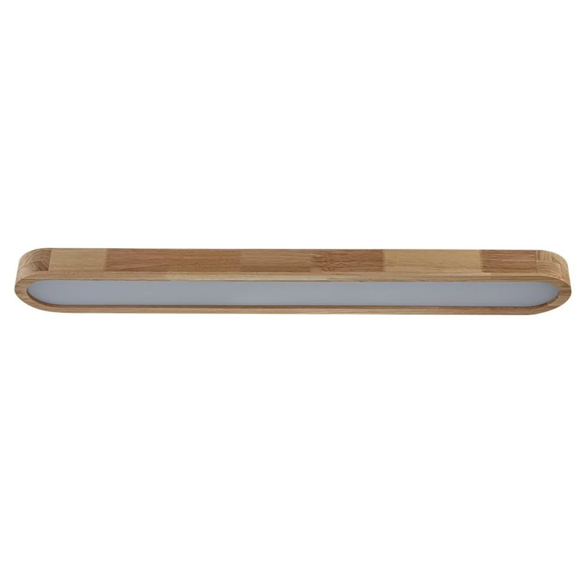 Natural Wood Long Oval Dimmable LED Flush Mount Light
