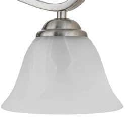 Nickel 4-Light Cloud Glass Bell Shade Vanity Light
