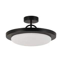 Nordic Black White Dimmable LED Round Semi Flush Mount