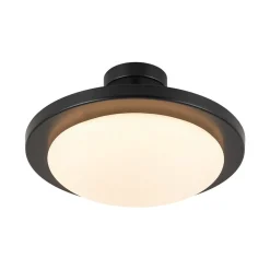 Nordic Black White Dimmable LED Round Semi Flush Mount