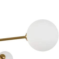 Opal Glass Bubble Brass Linear Sputnik Semi Flush Mount