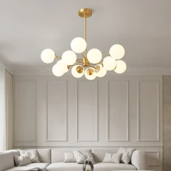 Opal Glass Globe Sputnik Chandelier